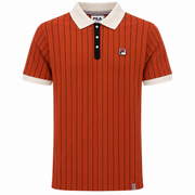Fila Vintage BB1 Striped Polo Shirt Orange