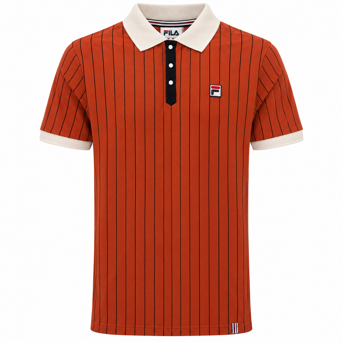 Fila Vintage BB1 Striped Polo Shirt Orange