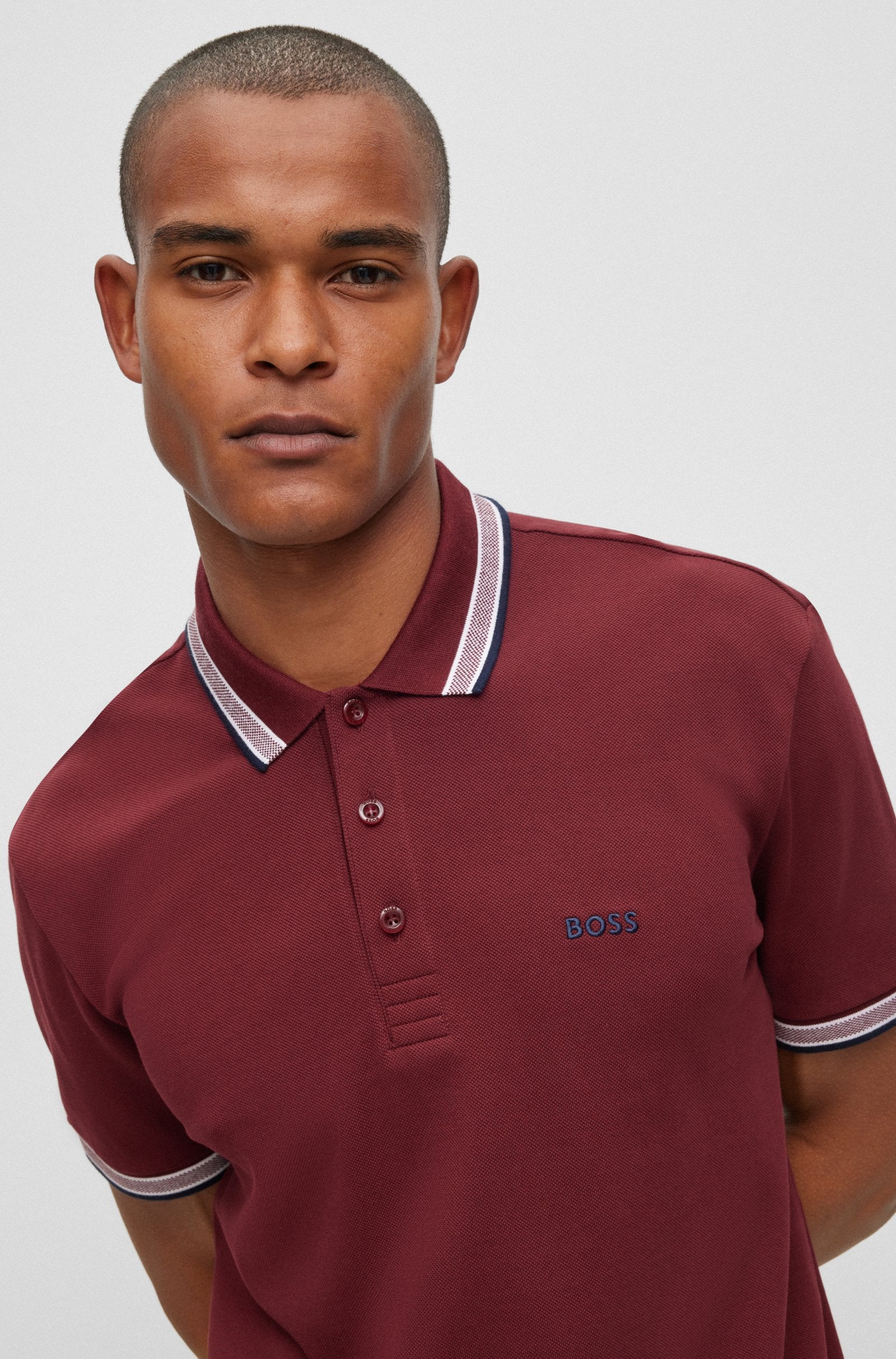 Hugo boss burgundy polo shirt outlet