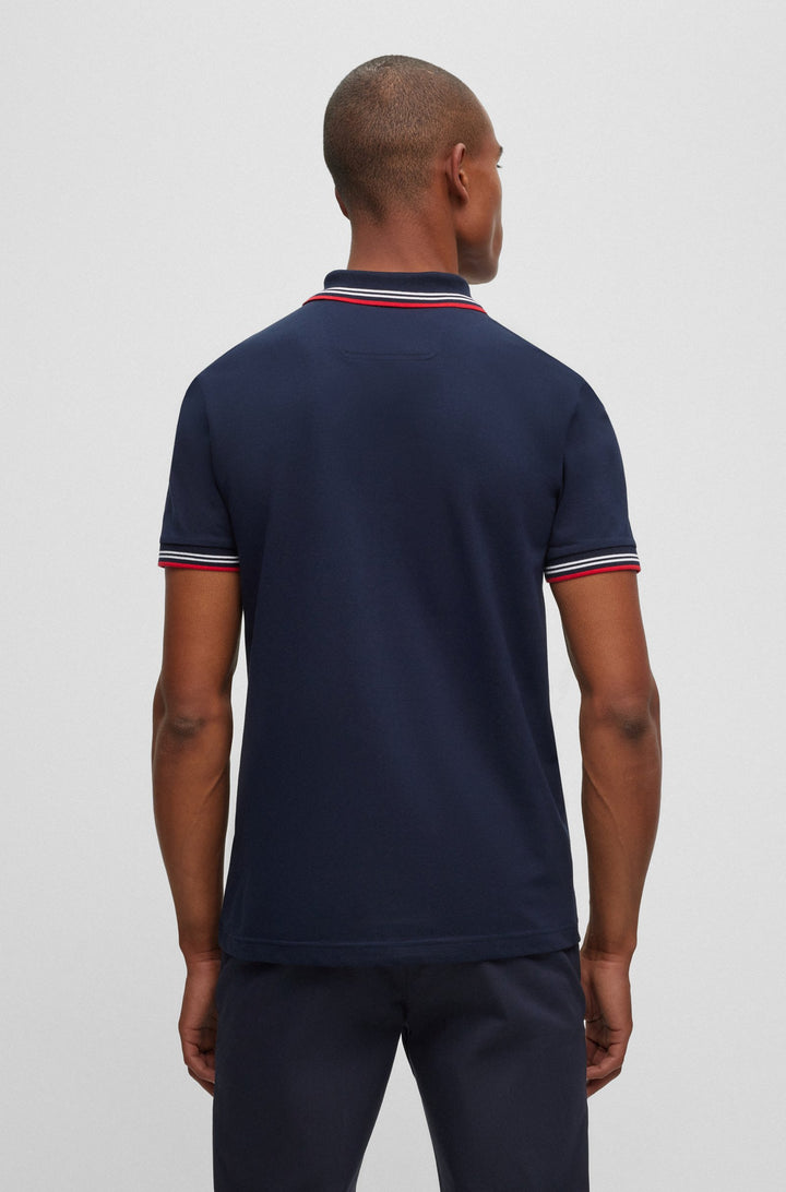 Hugo Boss Paul Curved Polo Shirt Navy