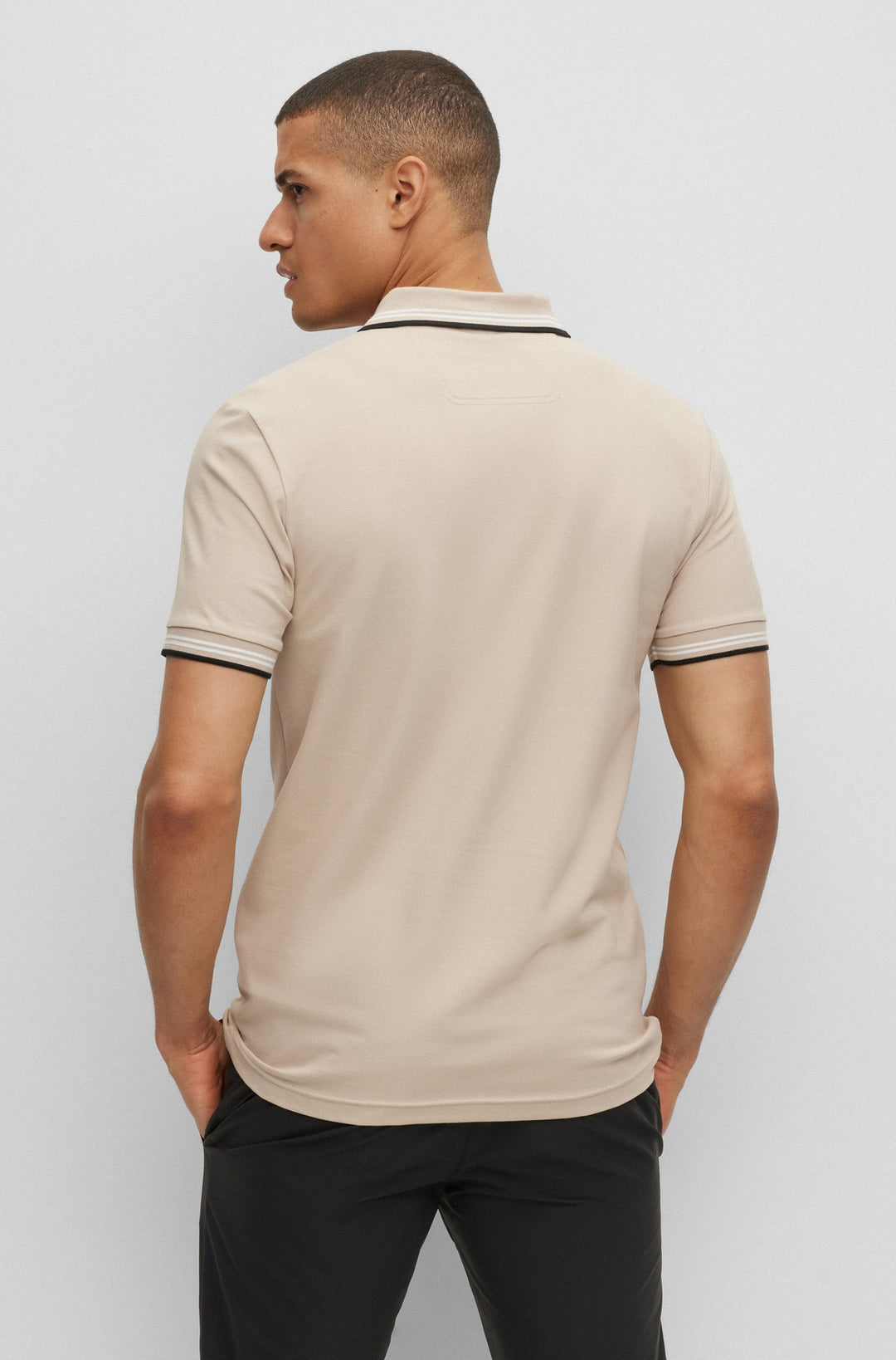 Hugo Boss Paul Curved Polo Shirt Beige