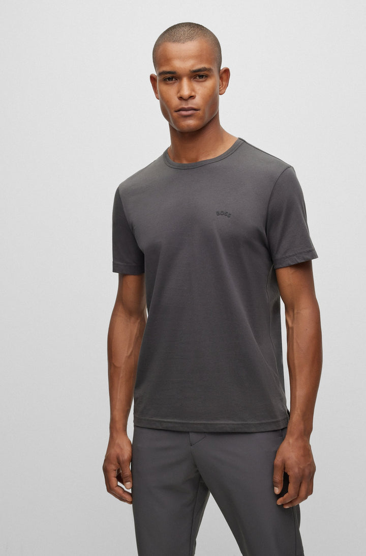 Hugo Boss Curved Logo T-Shirt Charcoal