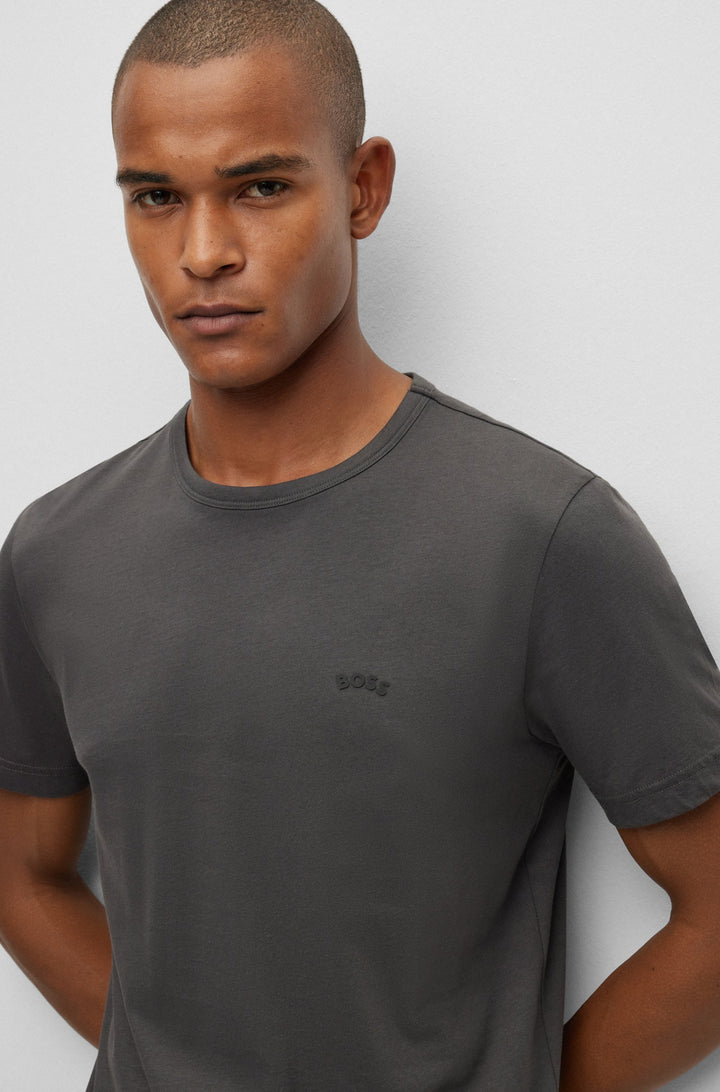 Hugo Boss Curved Logo T-Shirt Charcoal