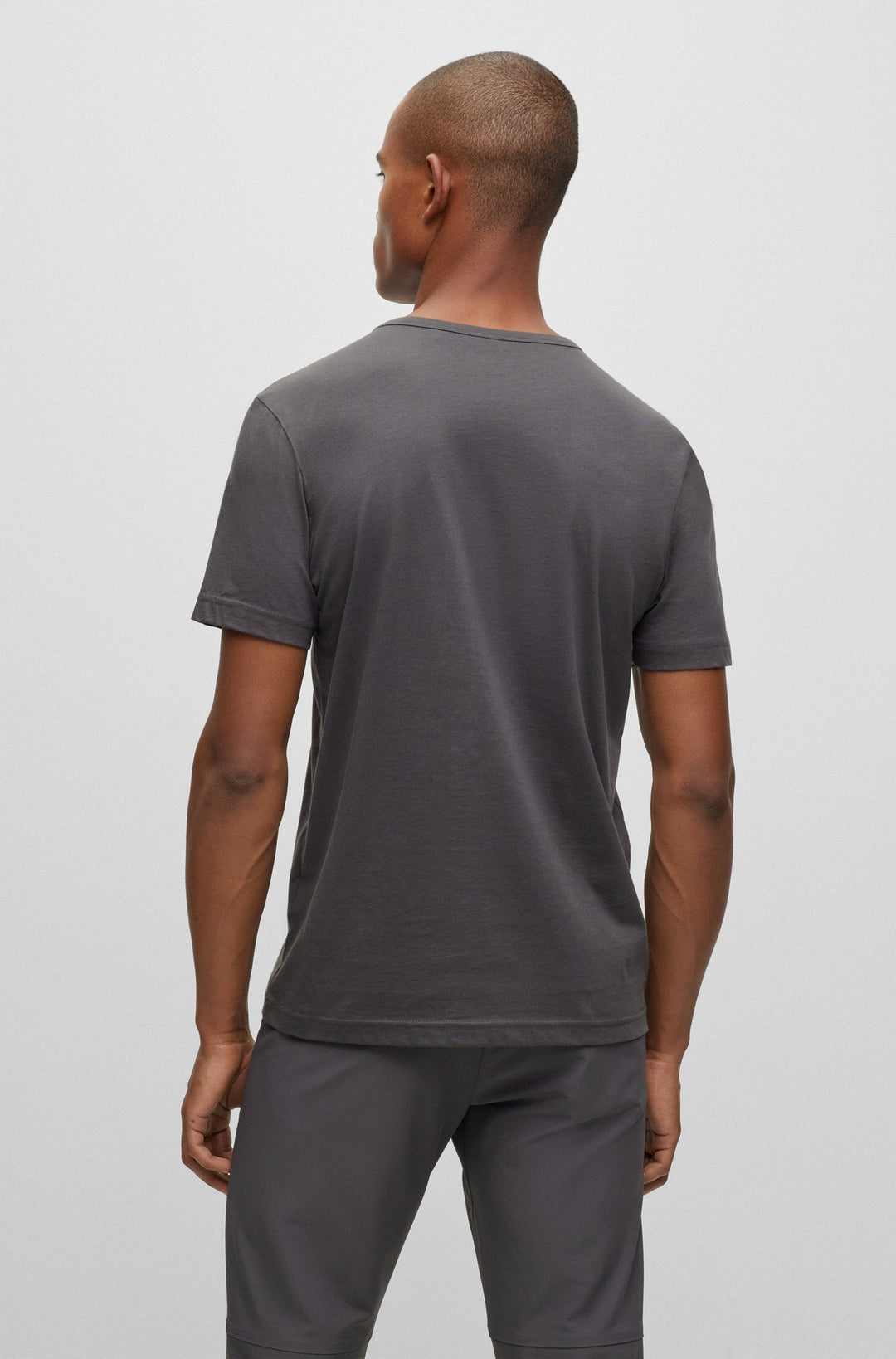 Hugo Boss Curved Logo T-Shirt Charcoal