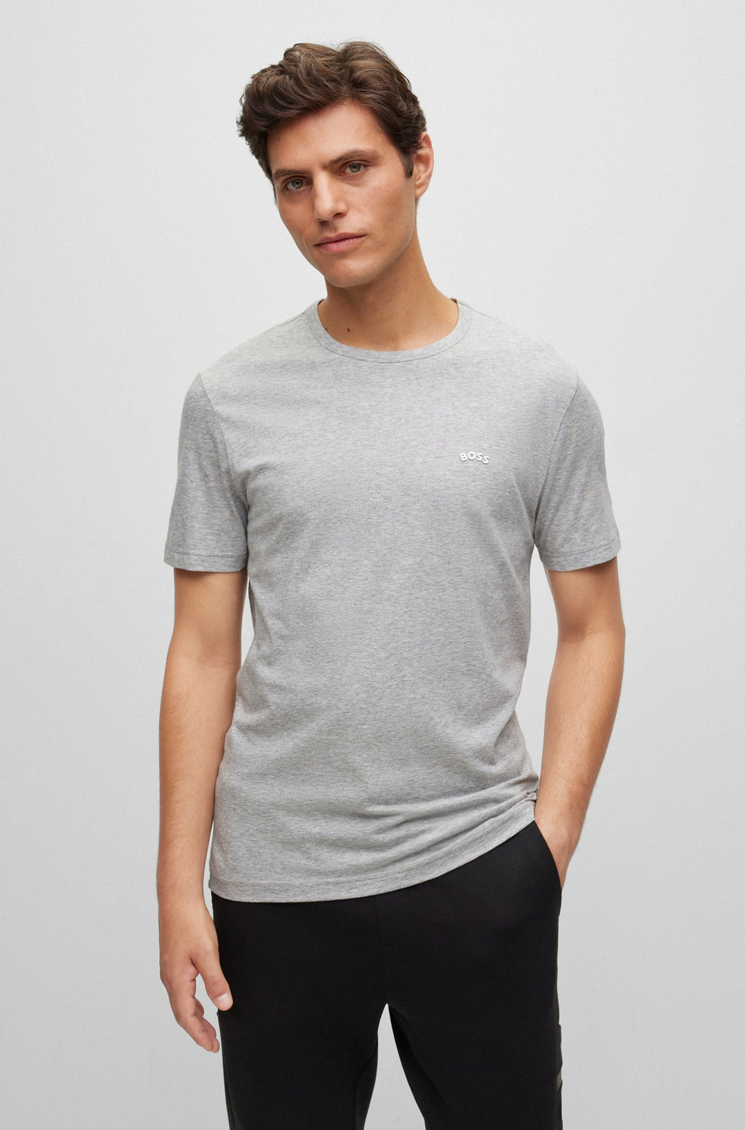 Hugo Boss Curved Logo T-Shirt Grey