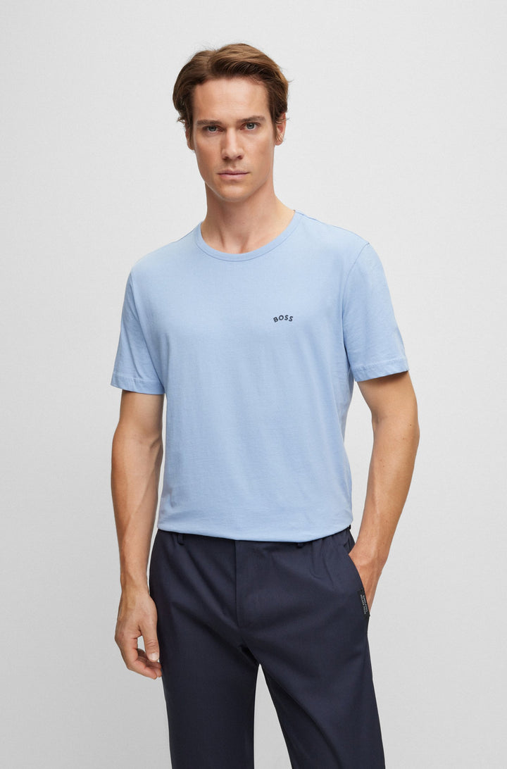 Hugo Boss Curved Logo T-Shirt Sky