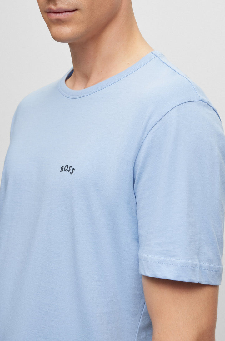 Hugo Boss Curved Logo T-Shirt Sky