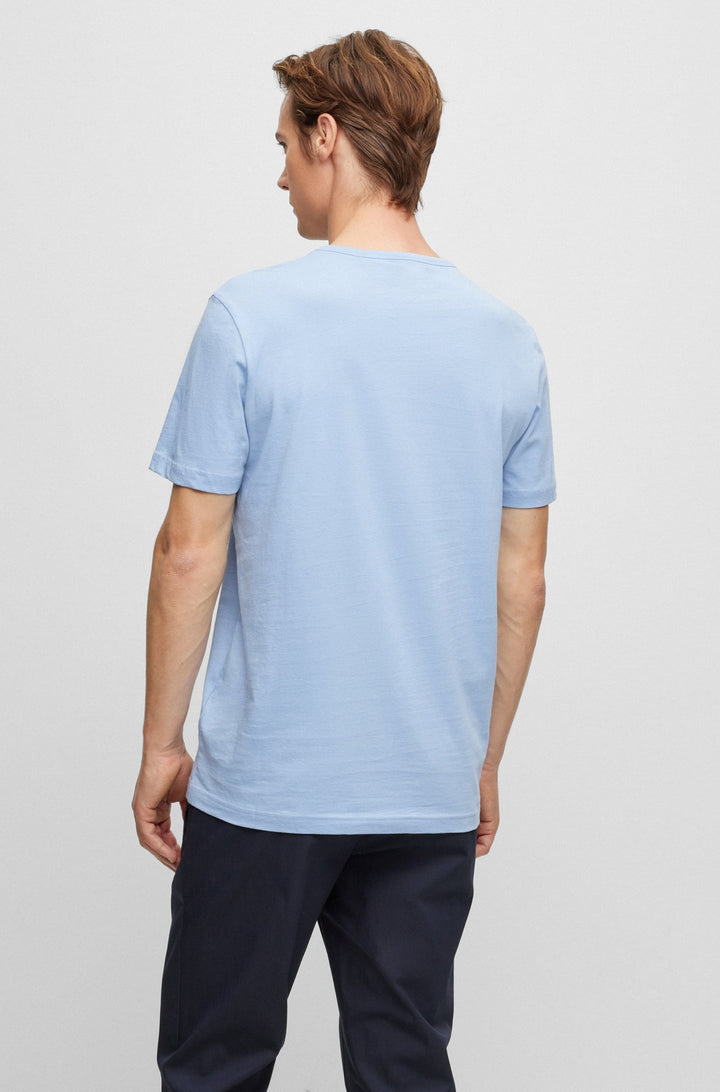 Hugo Boss Curved Logo T-Shirt Sky