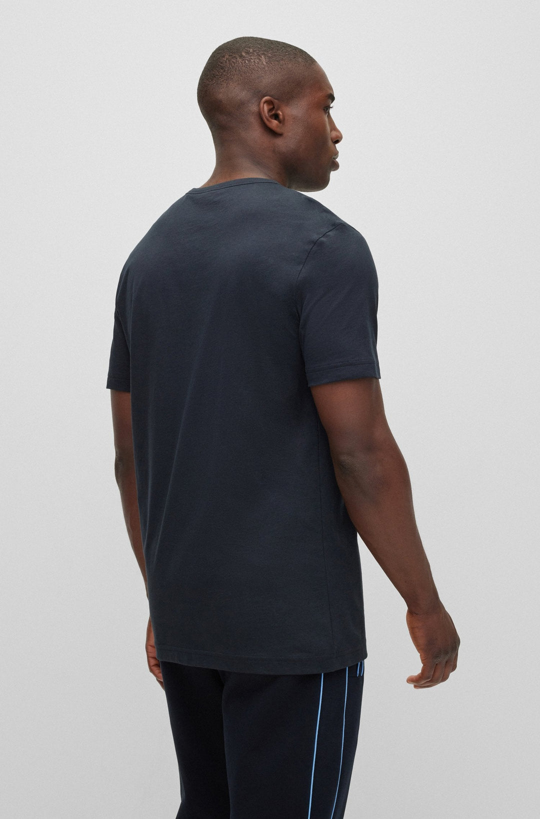 Hugo Boss Curved Logo T-Shirt Navy - Urban Menswear