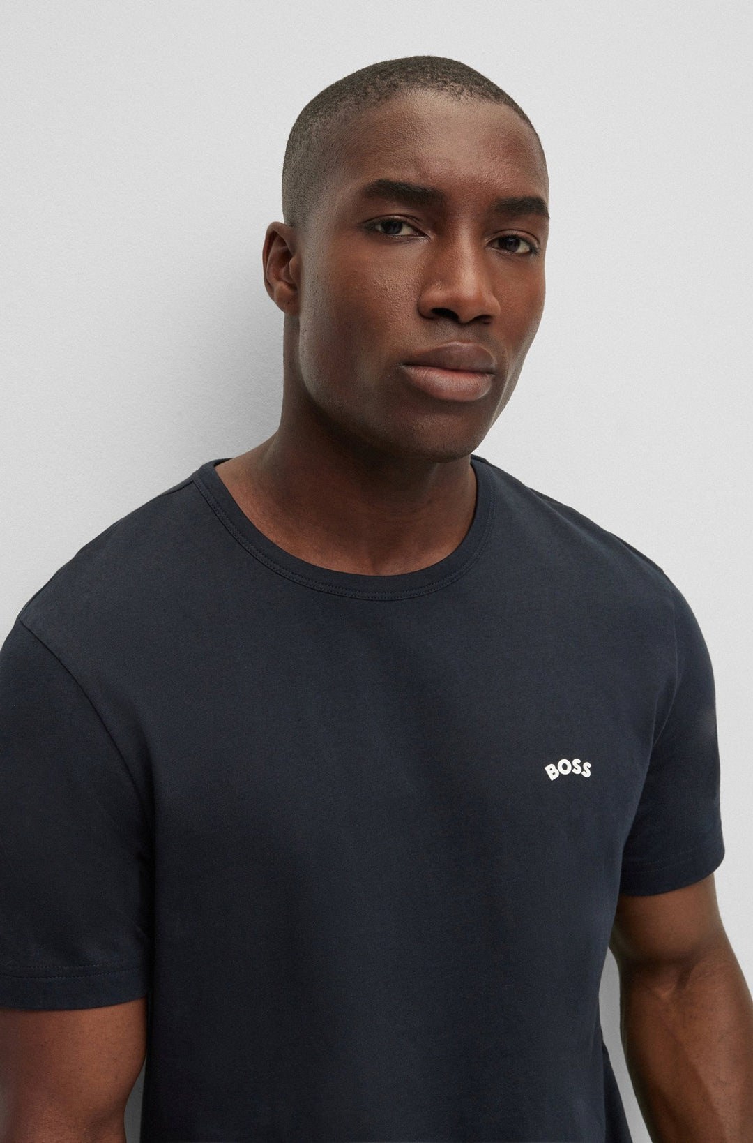 Hugo Boss Curved Logo T-Shirt Navy - Urban Menswear