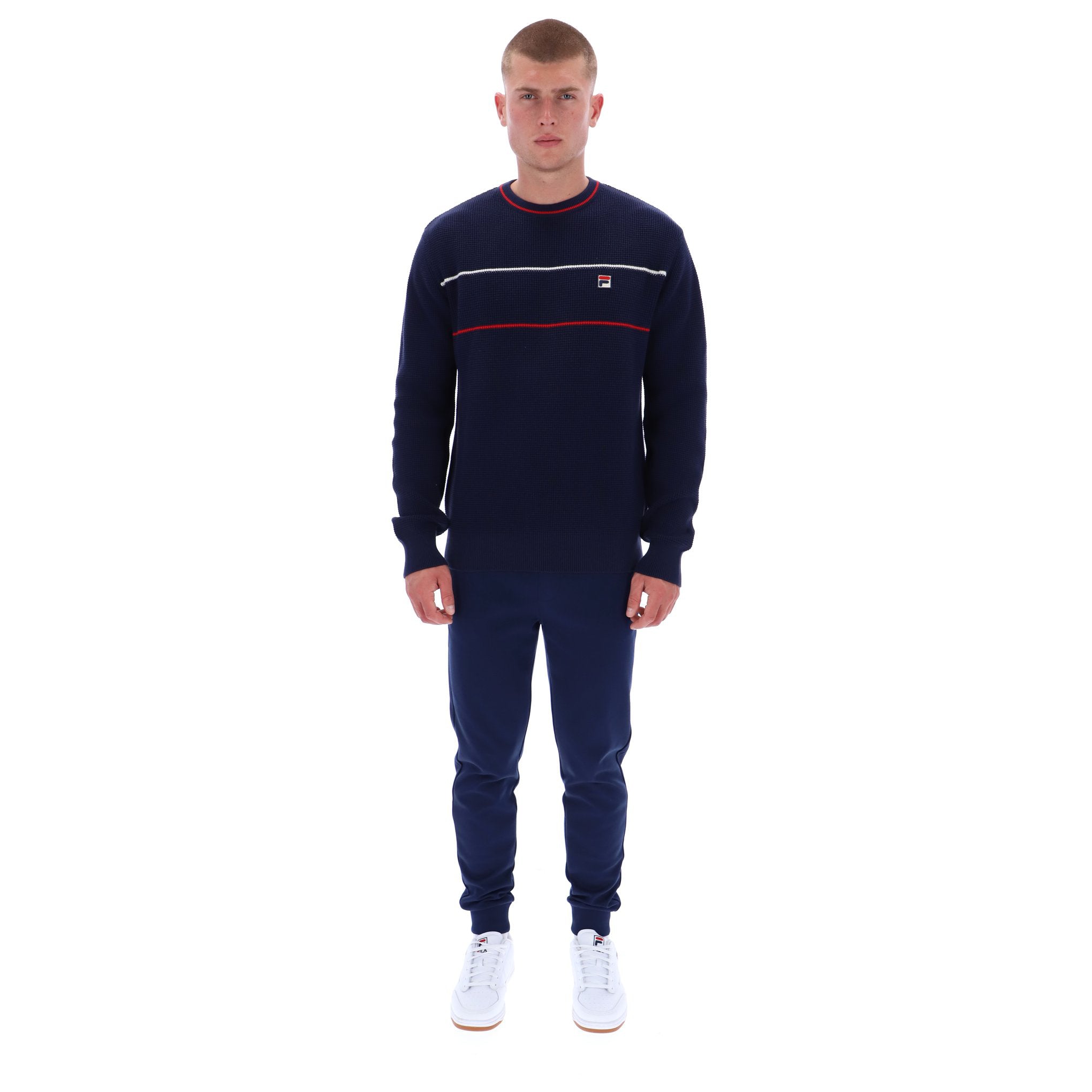 Fila Vintage Kallum Waffle Knit Jumper Navy