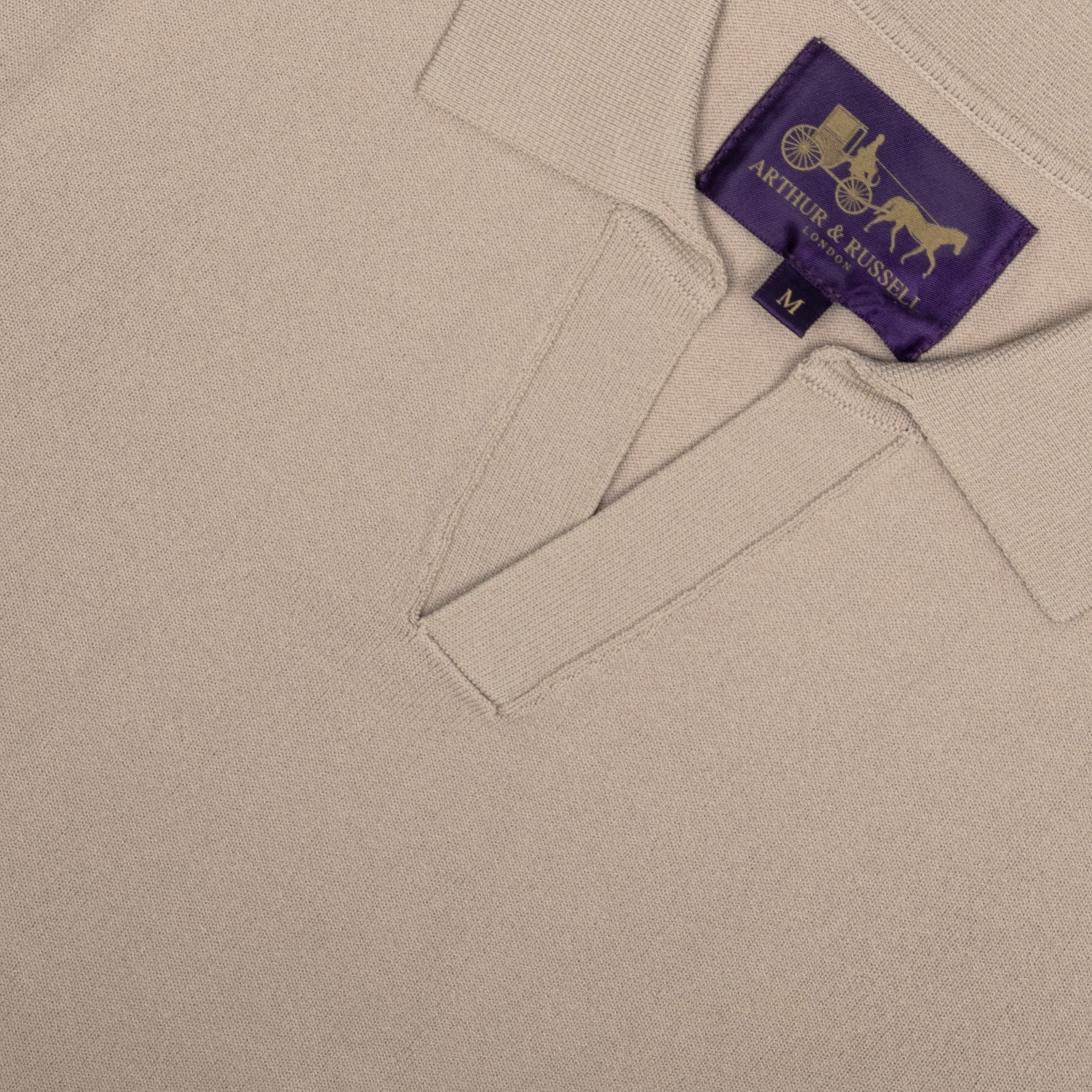 Arthur & Russell Revere Knit Polo Taupe