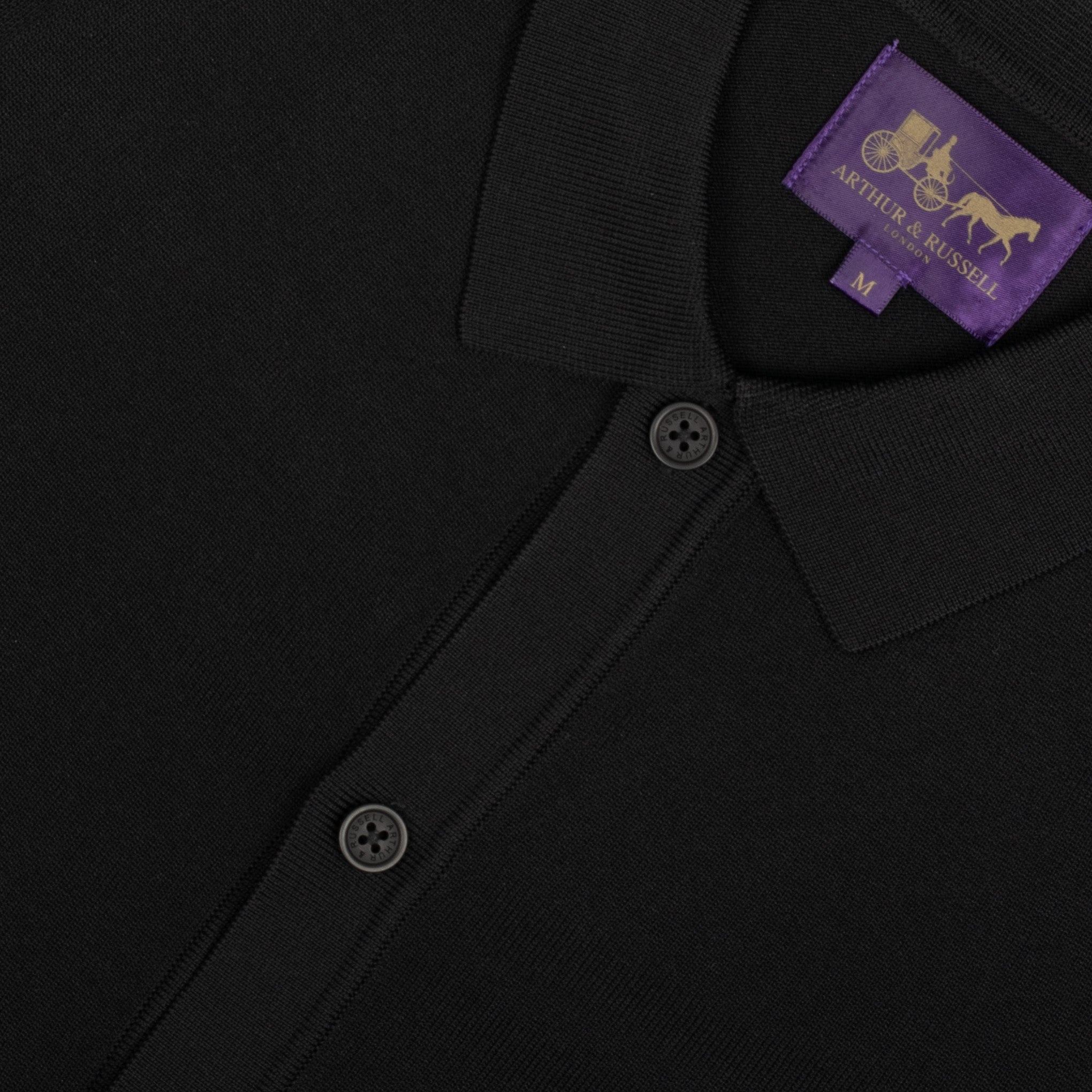 Arthur & Russell Knitted Shirt Black