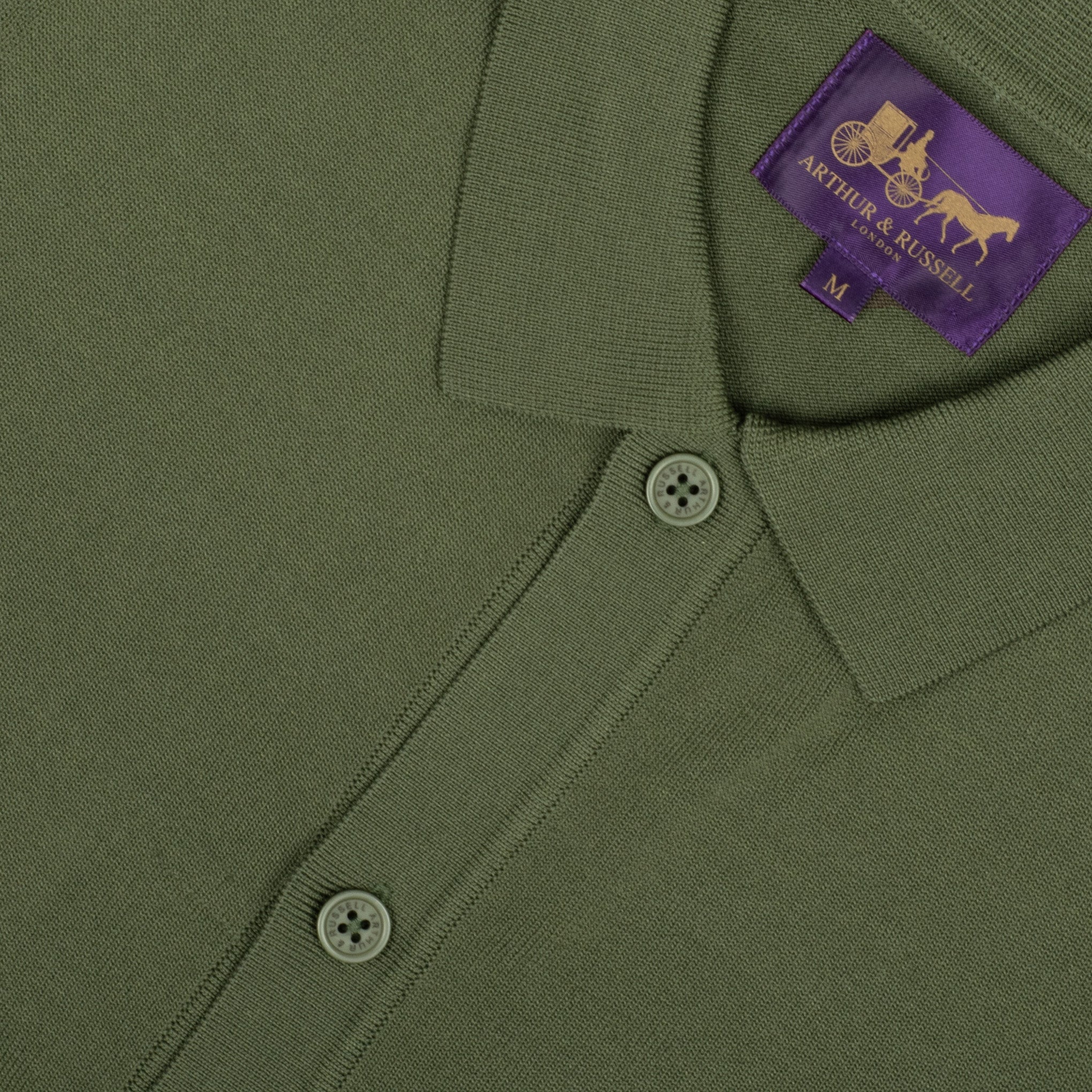 Arthur & Russell Knitted Shirt Olive