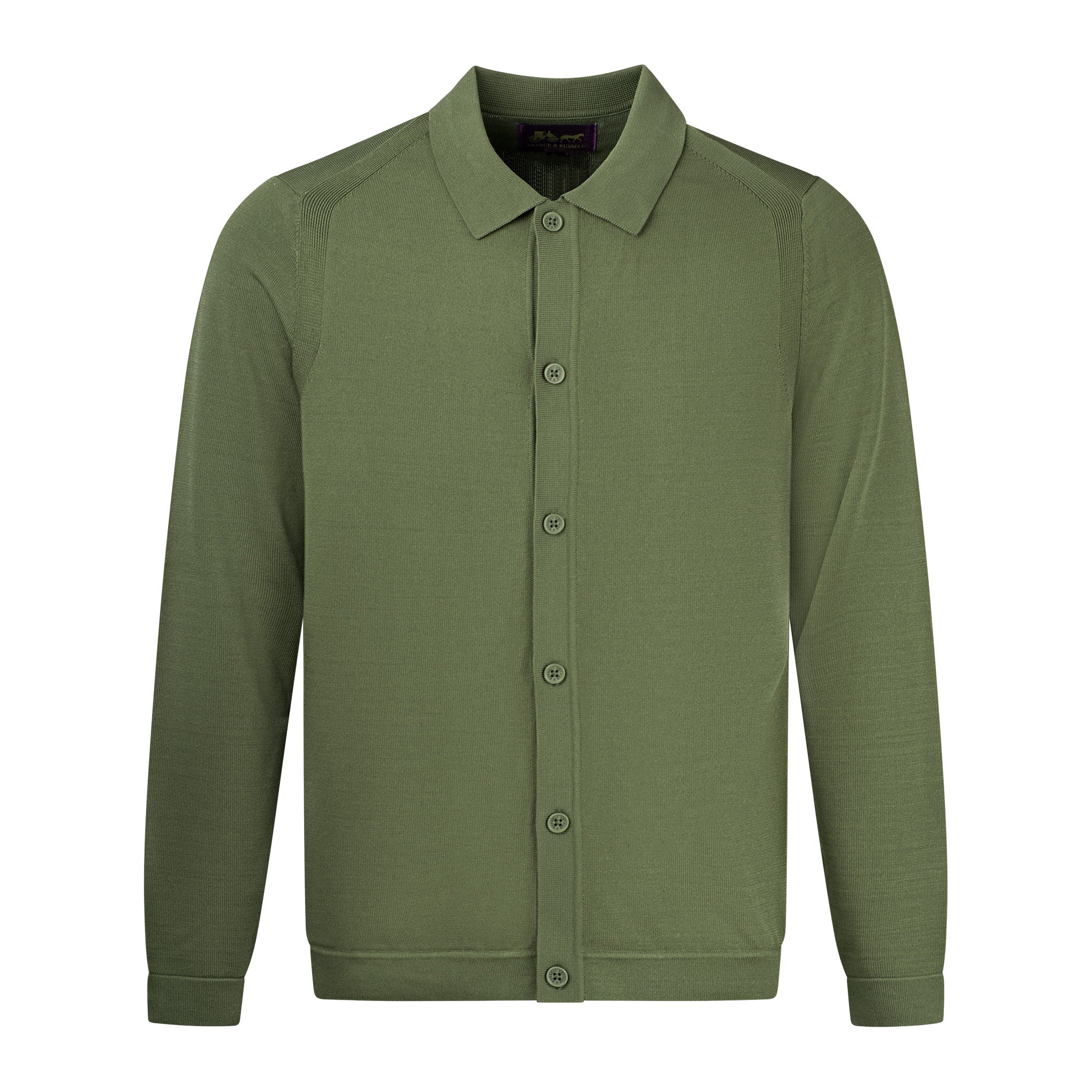 Arthur & Russell Knitted Shirt Olive