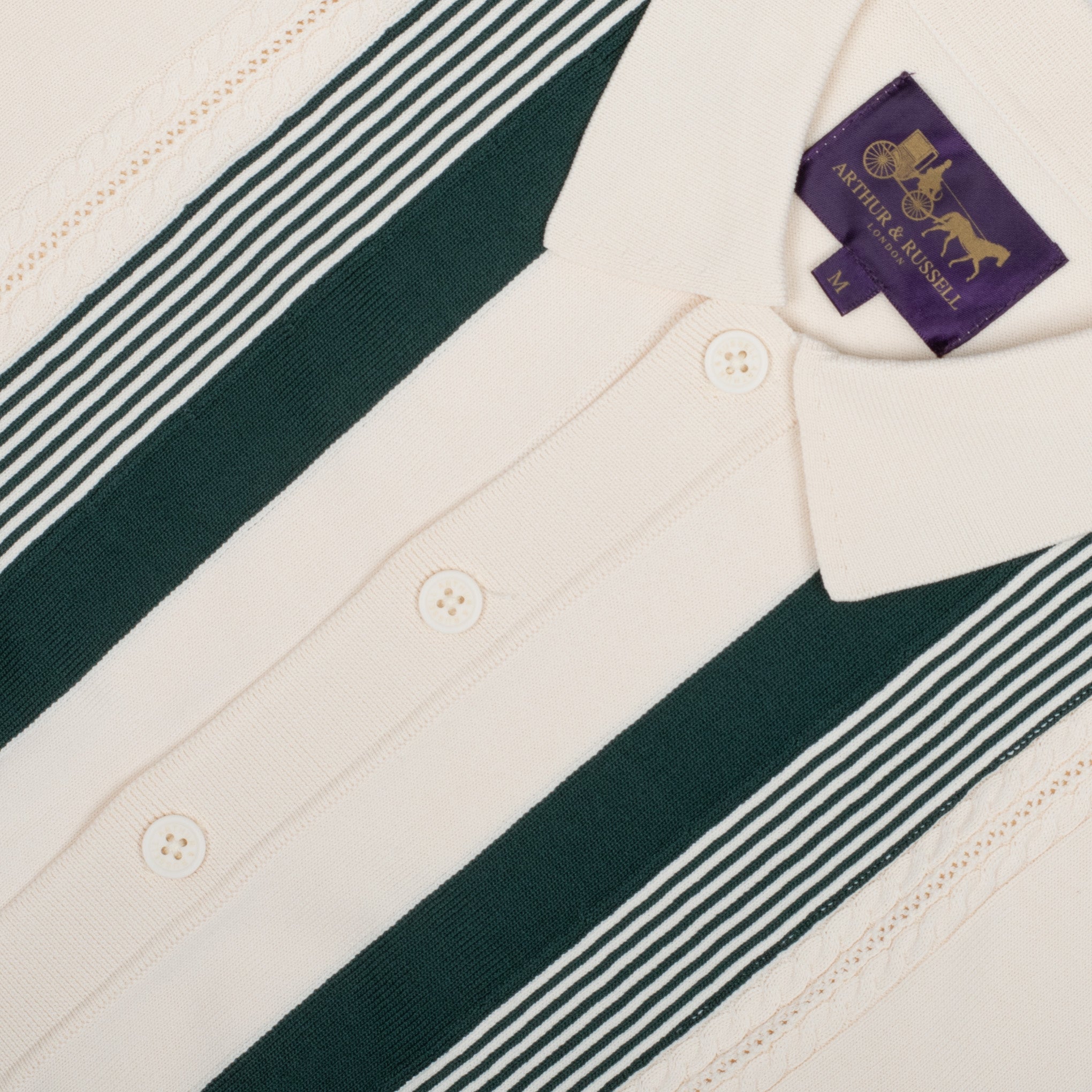 Arthur & Russell Stripe Knit Shirt Cream