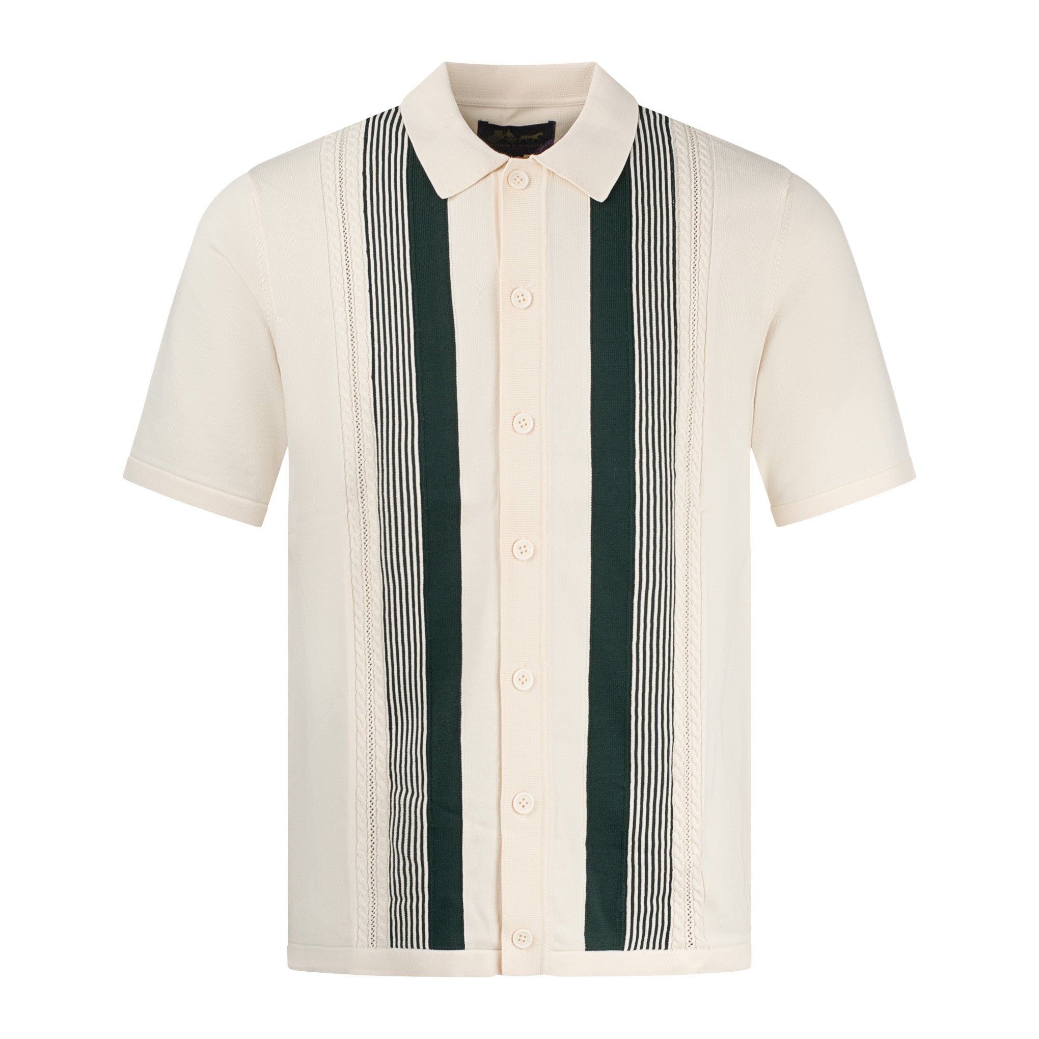 Arthur & Russell Stripe Knit Shirt Cream