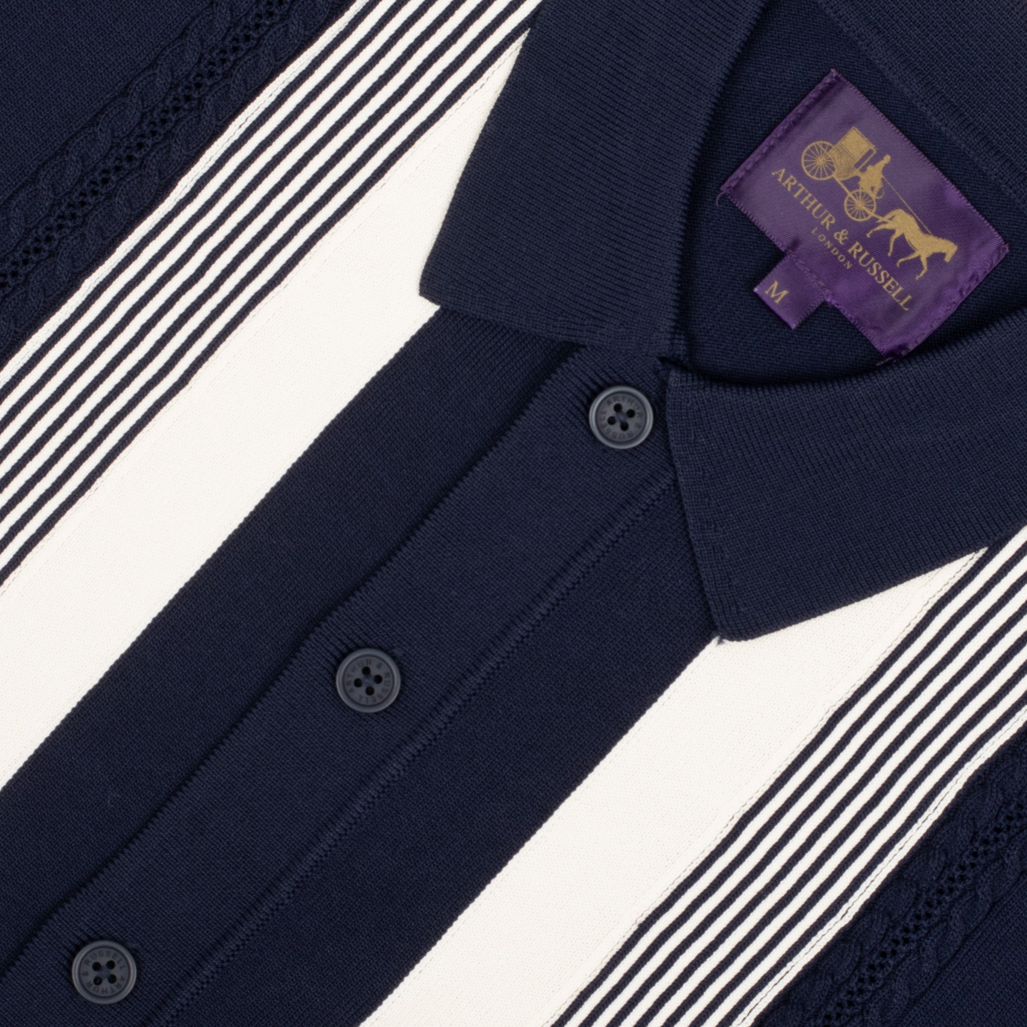 Arthur & Russell Stripe Knit Shirt Navy