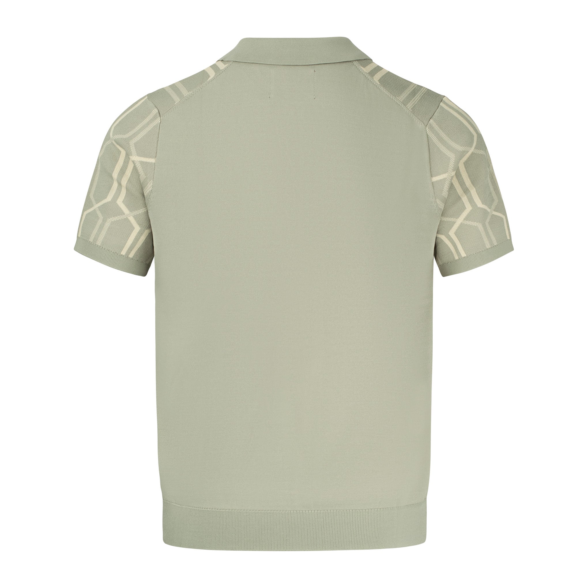 Arthur & Russell Chain Knit Polo Shirt Sage