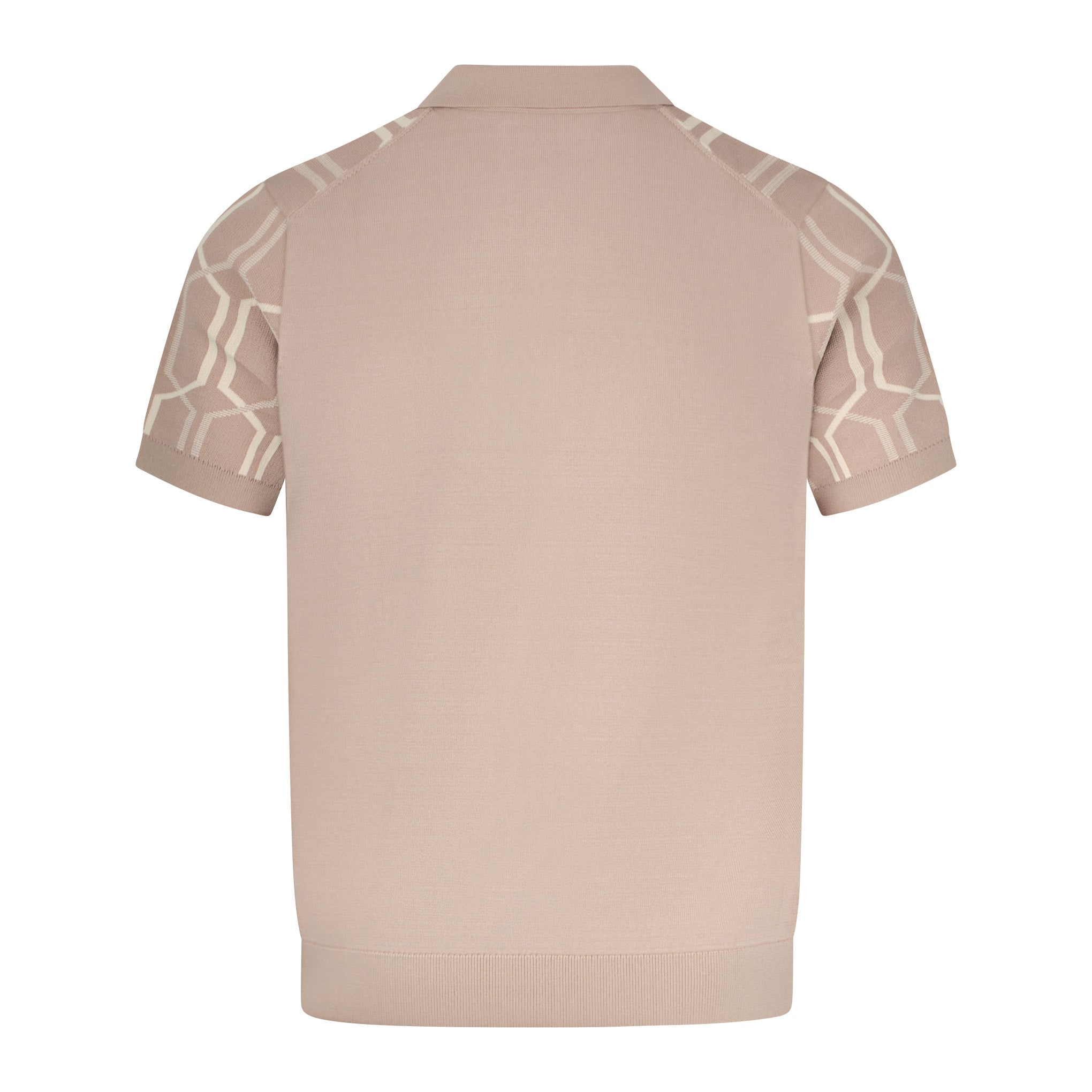 Arthur & Russell Chain Knit Polo Shirt Taupe