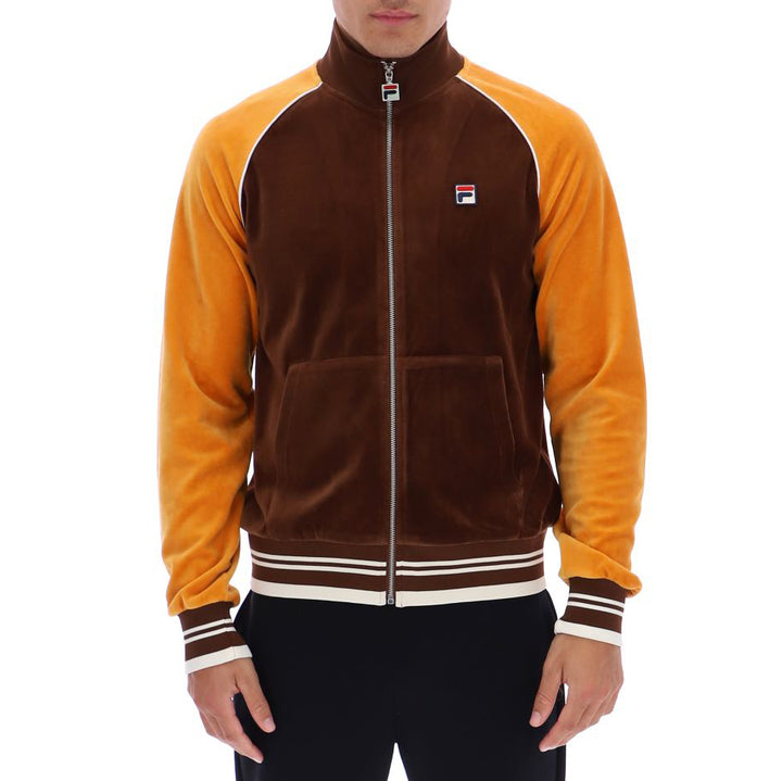 Fila Vintage Liston Velour Track Top Brown/Orange