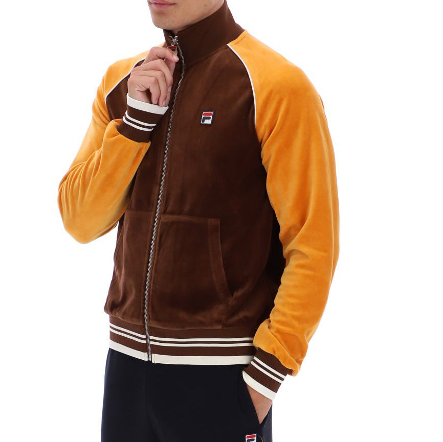 Fila Vintage Liston Velour Track Top Brown/Orange