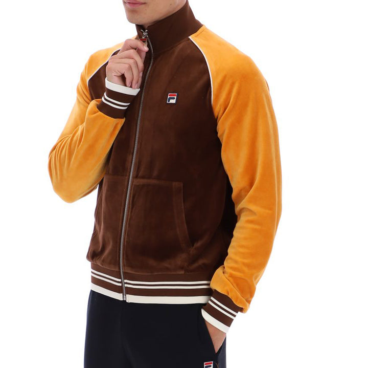 Fila Vintage Liston Velour Track Top Brown/Orange
