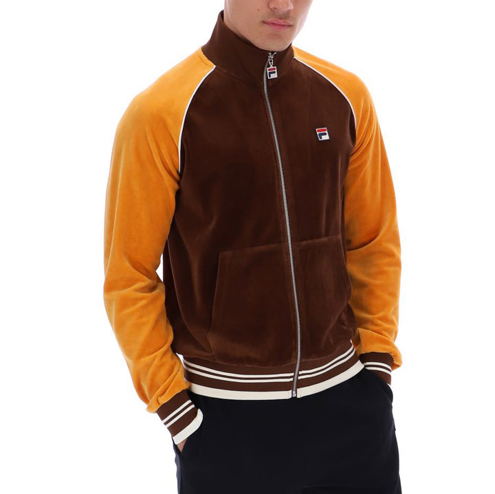 Fila Vintage Liston Velour Track Top Brown/Orange