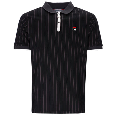 Fila Vintage BB1 Striped Polo Shirt Black