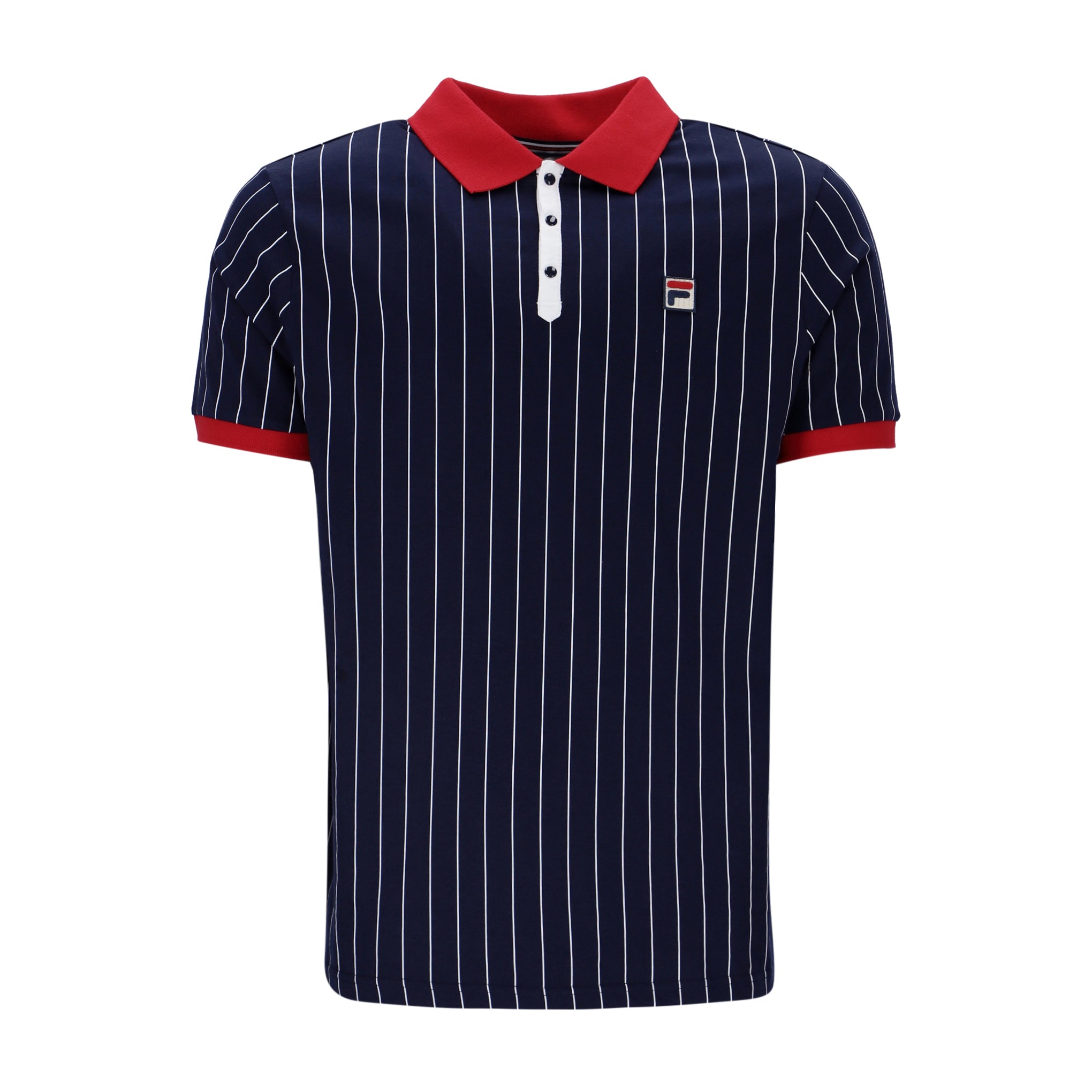 Fila Vintage BB1 Striped Polo Shirt Navy/Red