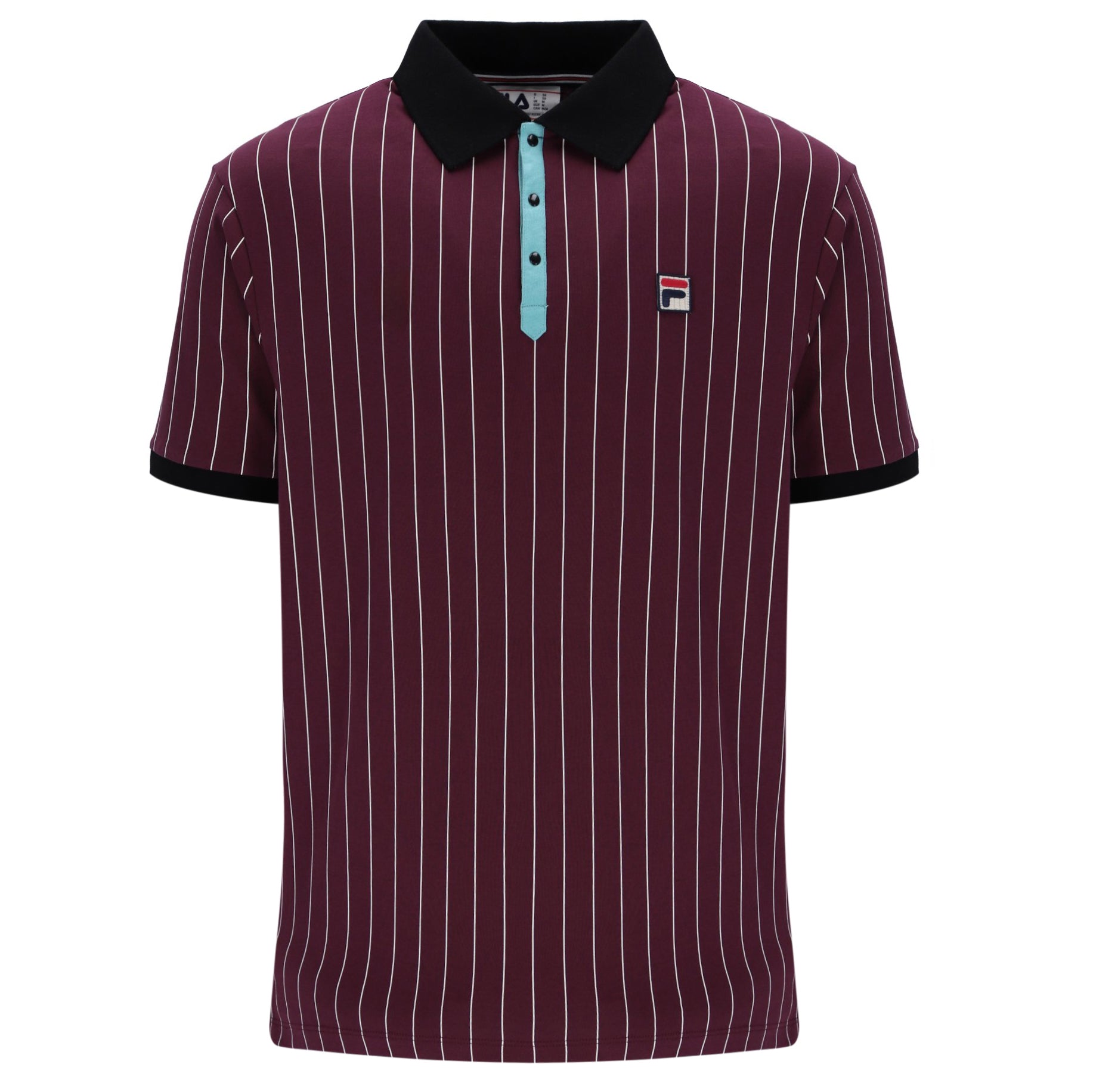 Fila Vintage BB1 Striped Polo Shirt Claret