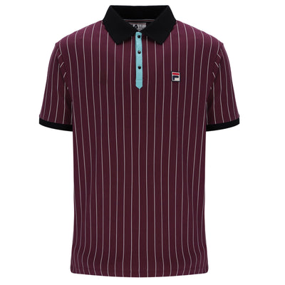 Fila Vintage BB1 Striped Polo Shirt Claret