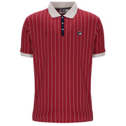Fila Vintage BB1 Striped Polo Shirt Garnet