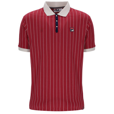 Fila Vintage BB1 Striped Polo Shirt Garnet