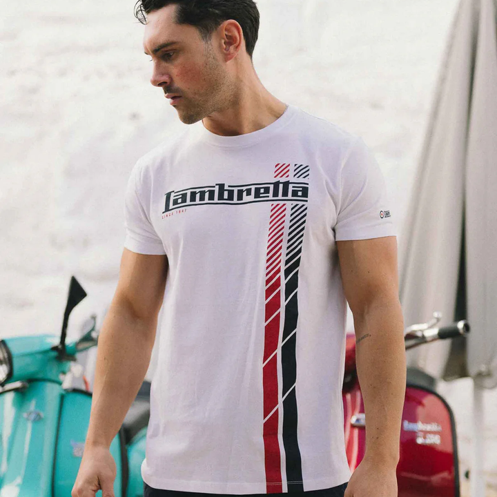 Lambretta Fade Stripe T-Shirt White