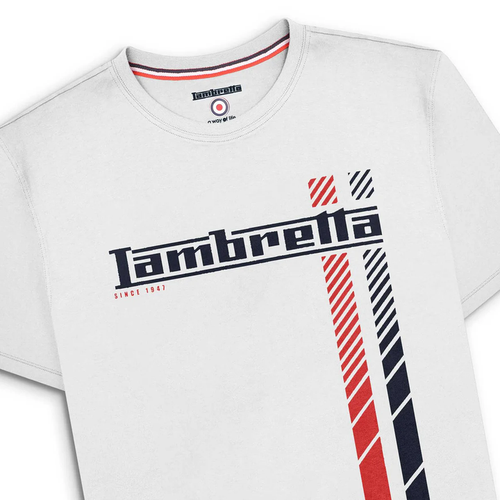 Lambretta Fade Stripe T-Shirt White