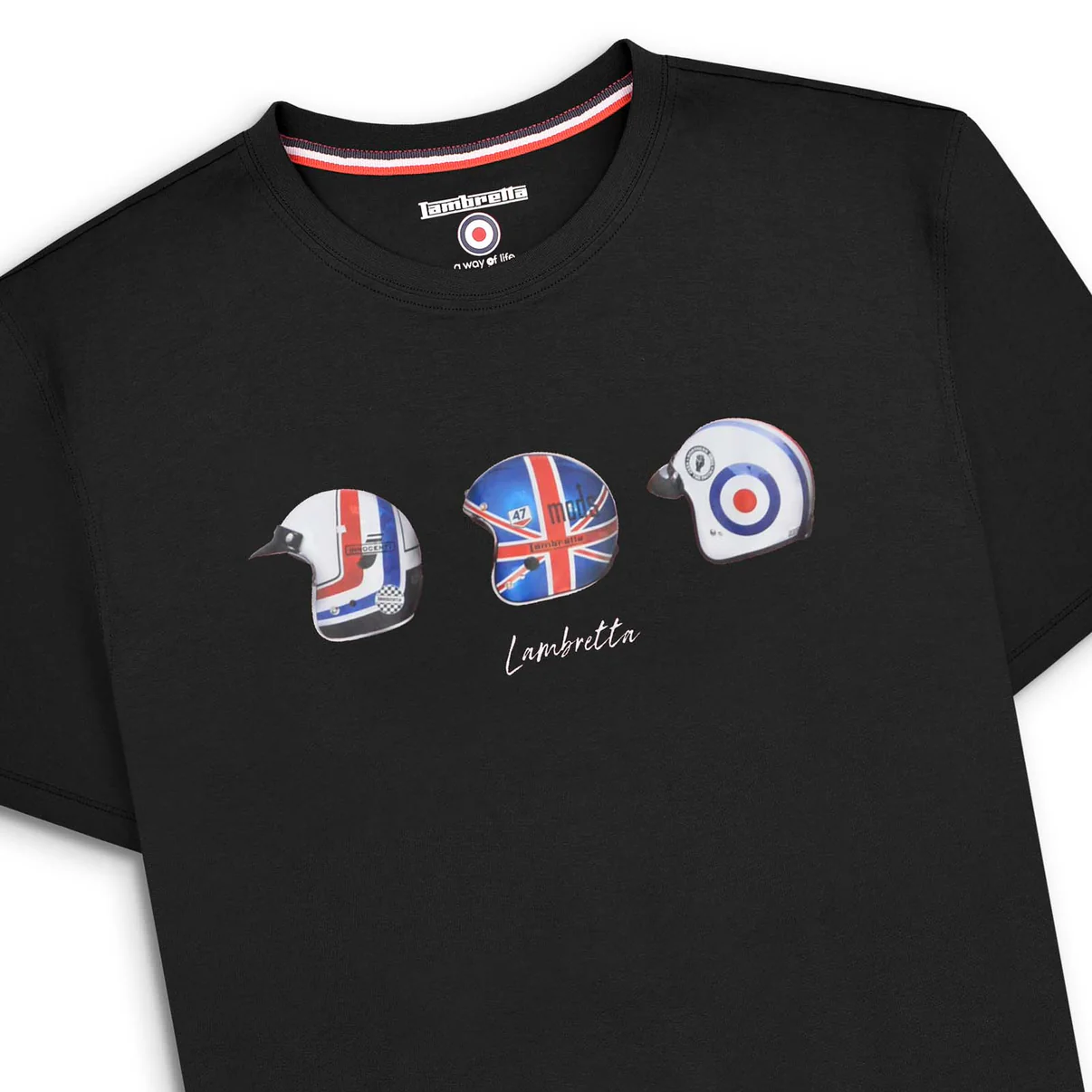 Lambretta Mod Helmet  T-Shirt Black