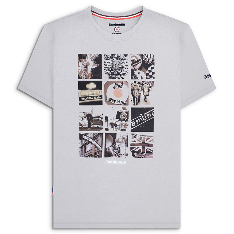 Lambretta Photo Print T-Shirt Grey