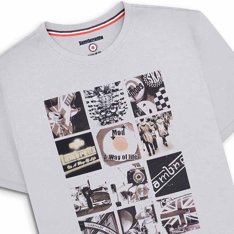 Lambretta Photo Print T-Shirt Grey