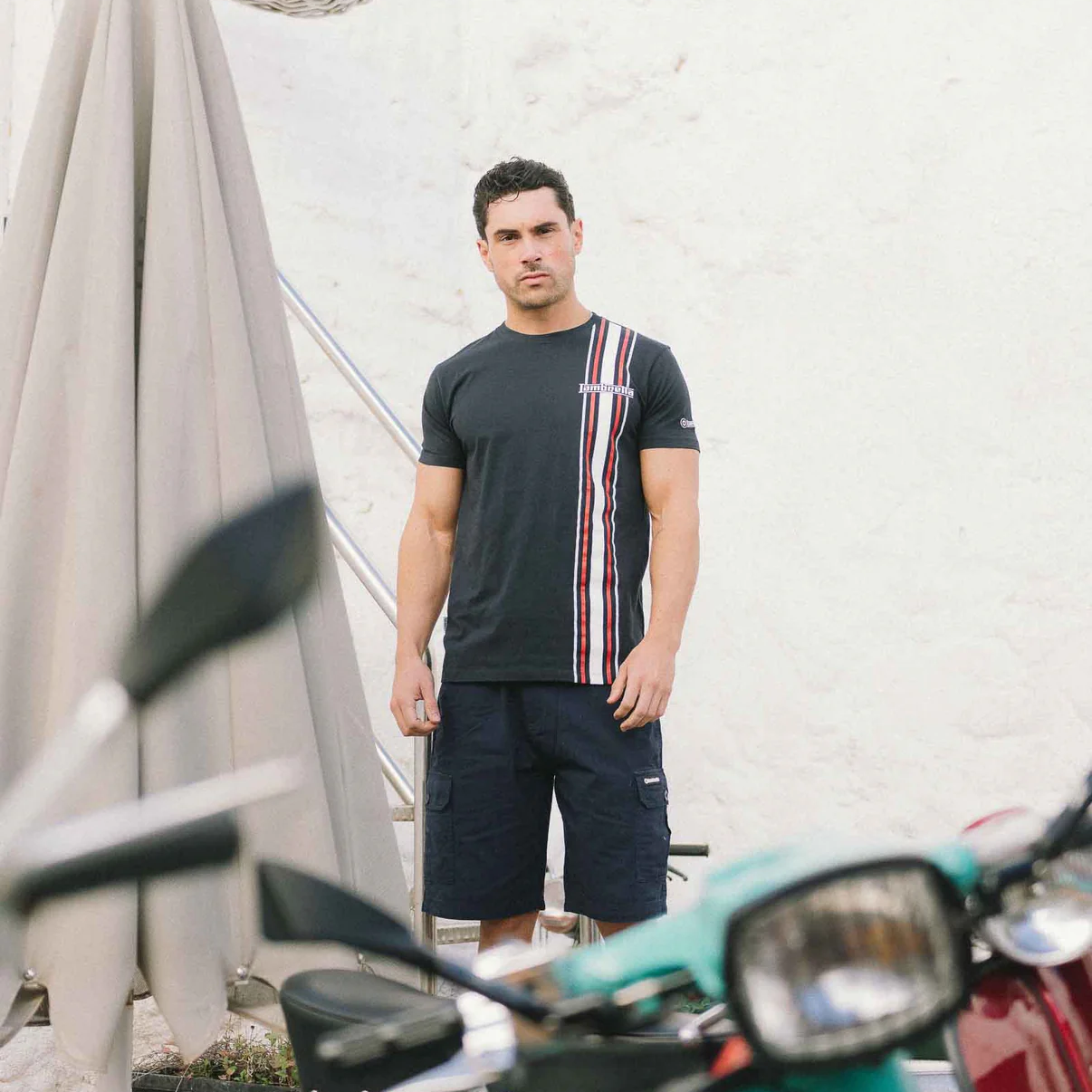 Lambretta Side Stripe T-Shirt Navy
