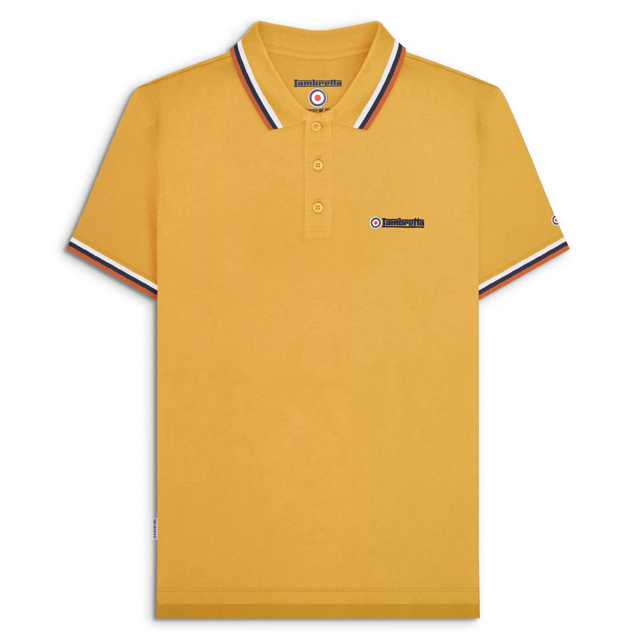 Lambretta Triple Tip Polo Shirt Gold