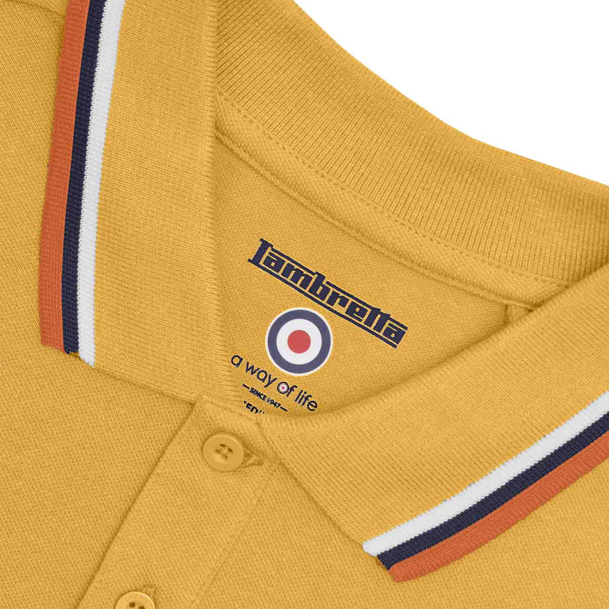 Lambretta Triple Tip Polo Shirt Gold