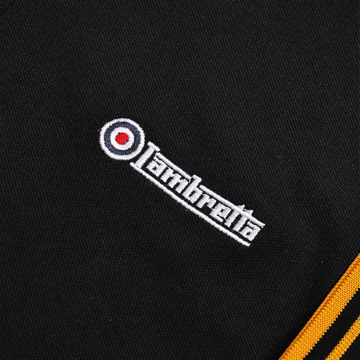 Lambretta Twin Tip Polo Shirt Black/Gold