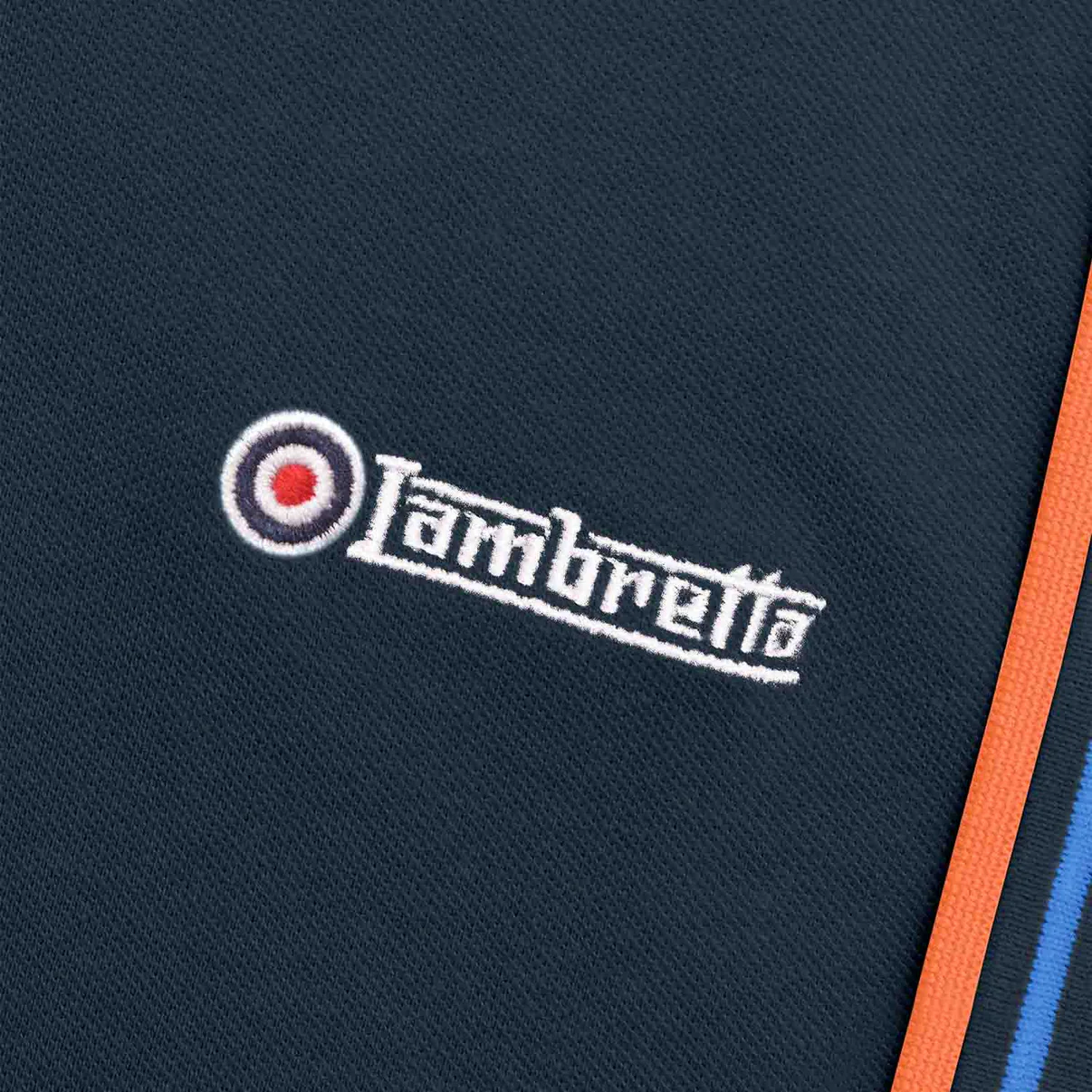 Lambretta Twin Tip Polo Shirt Navy/Orange