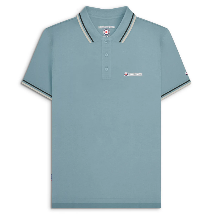 Lambretta Twin Tip Polo Shirt Sky/Black