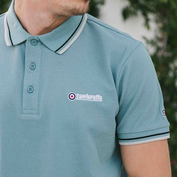 Lambretta Twin Tip Polo Shirt Sky/Black