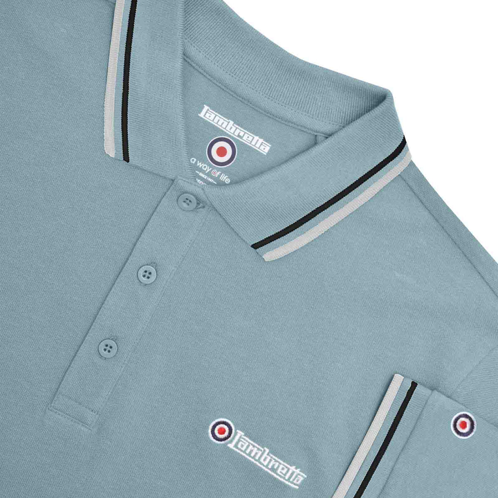 Lambretta Twin Tip Polo Shirt Sky/Black