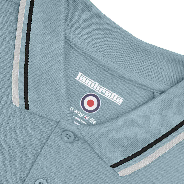 Lambretta Twin Tip Polo Shirt Sky/Black