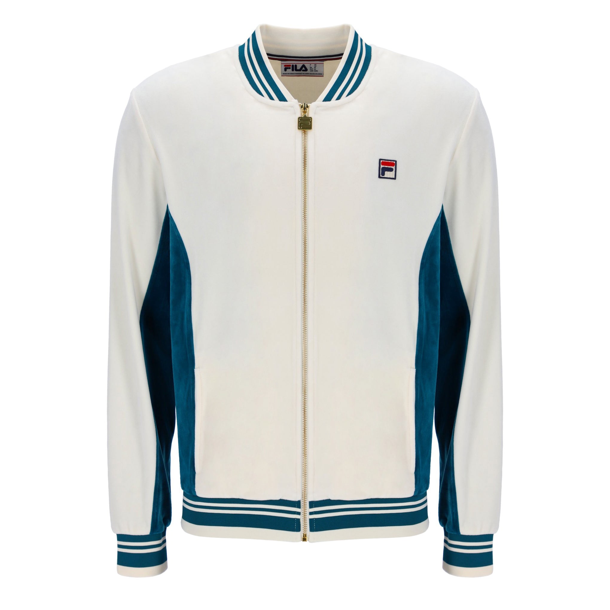 Fila Vintage Miguel Velour Track Top Cream/Teal