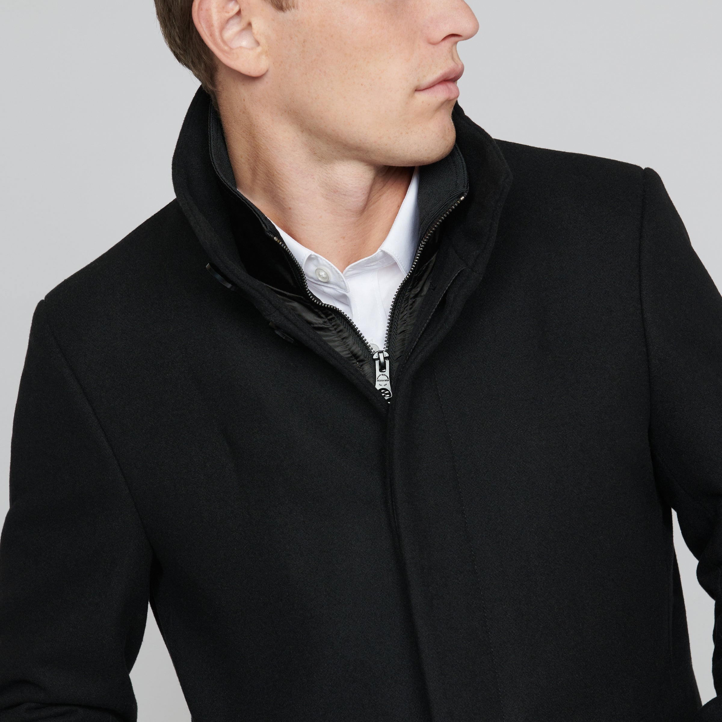 Matinique Harvey Wool Overcoat Black